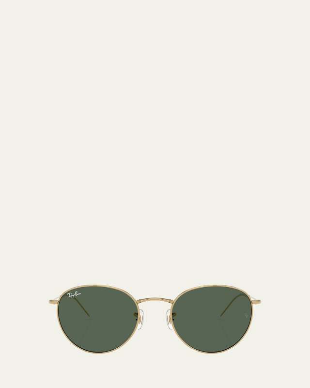 Reverse Metal Round Sunglasses, 53MM